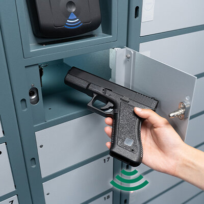 Casier locker armes puce RFID intégrée