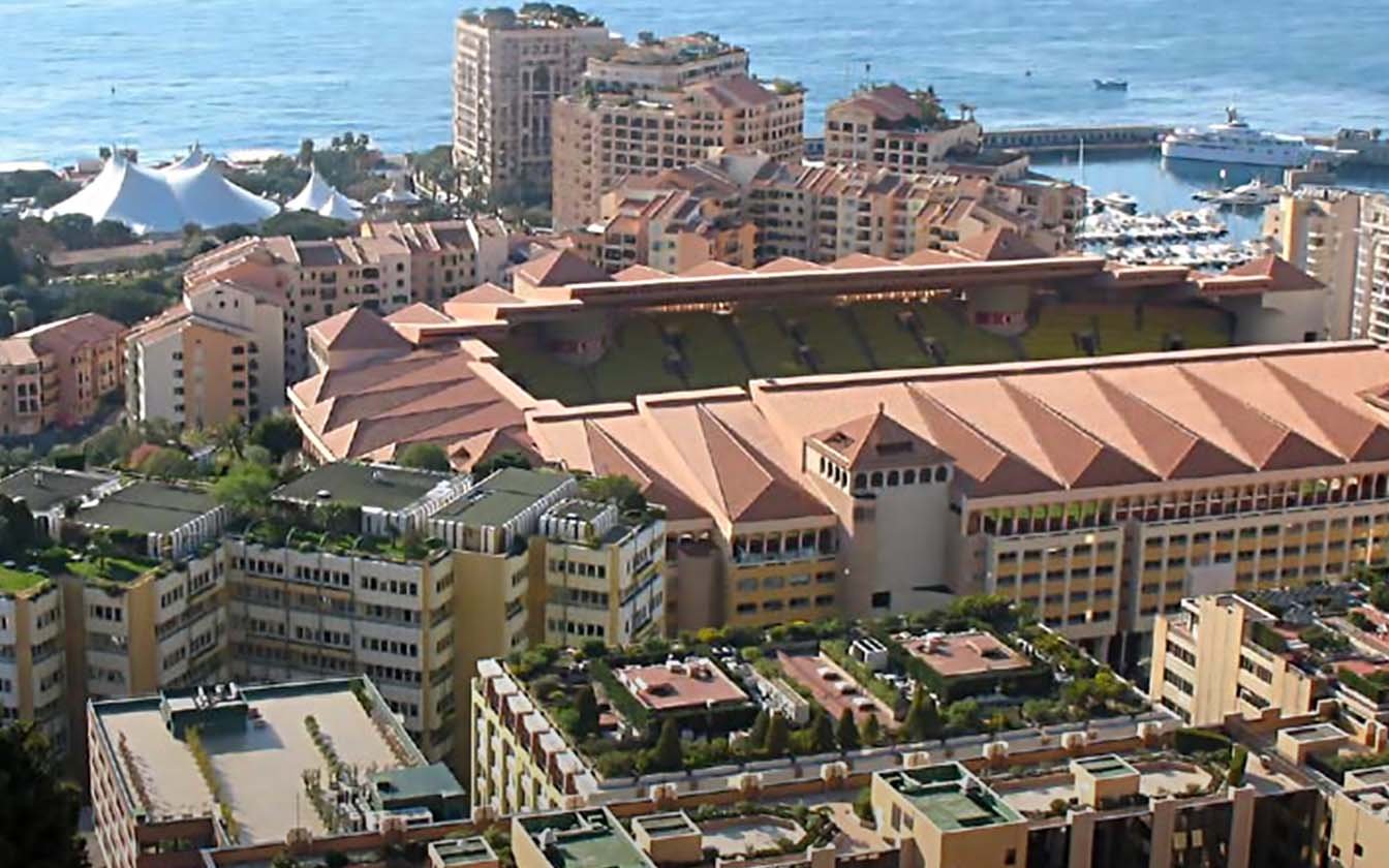 Louis II Stadium in Monaco from above