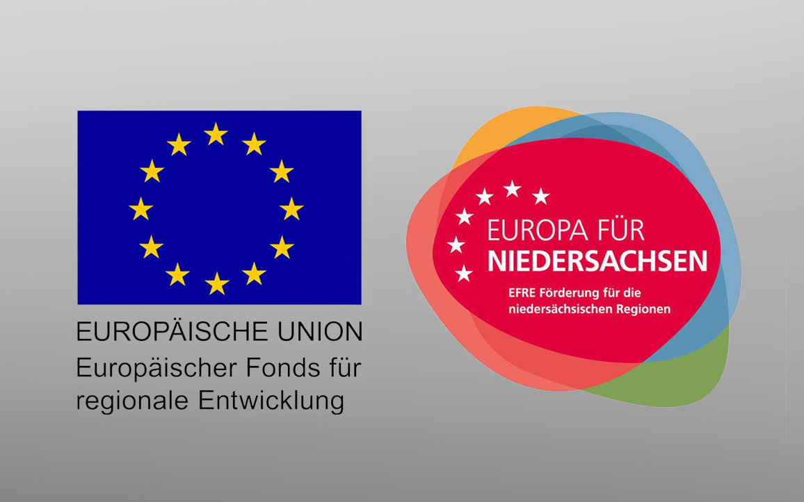 Flag of Europe and Logo of Europe Promotes Lower Saxony