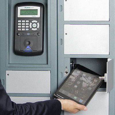 Tablet is placed in a locker