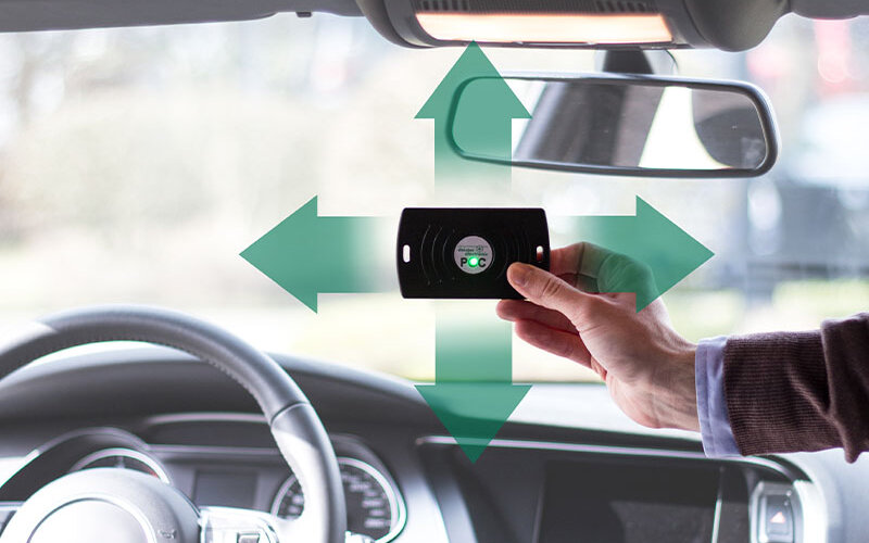  PoC RFID field detector shown inside a car 