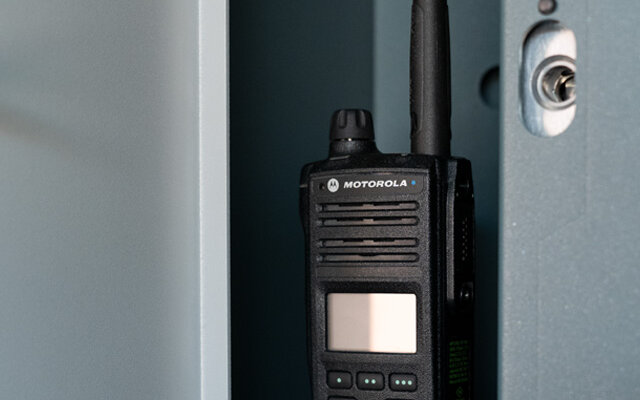  radio device inside a radio locker