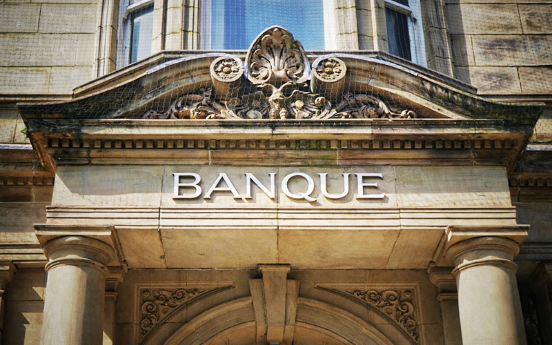 Façade d'une banque