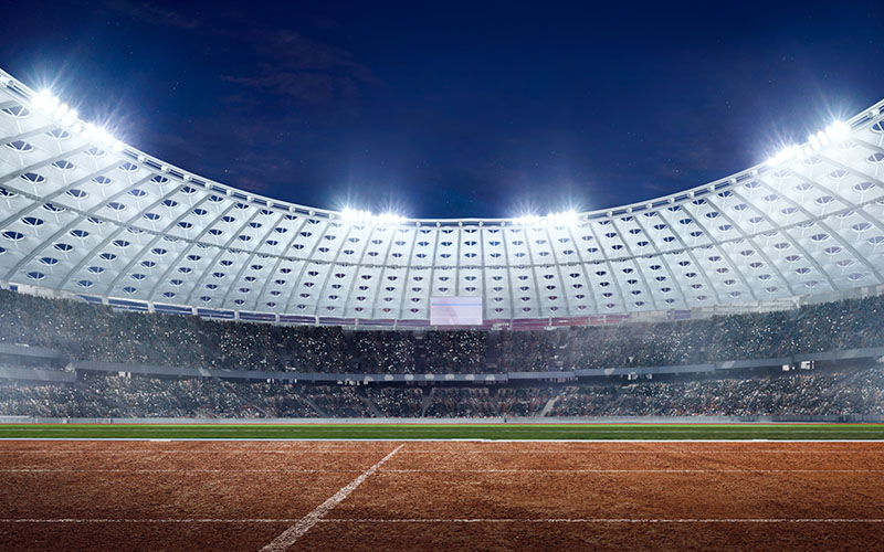 Vue d'un stade et des gradins