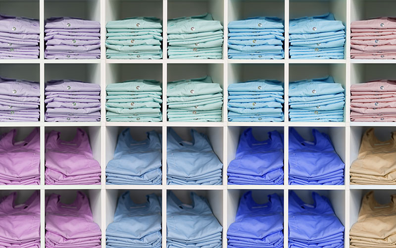 Colourful laundry in the hospital
