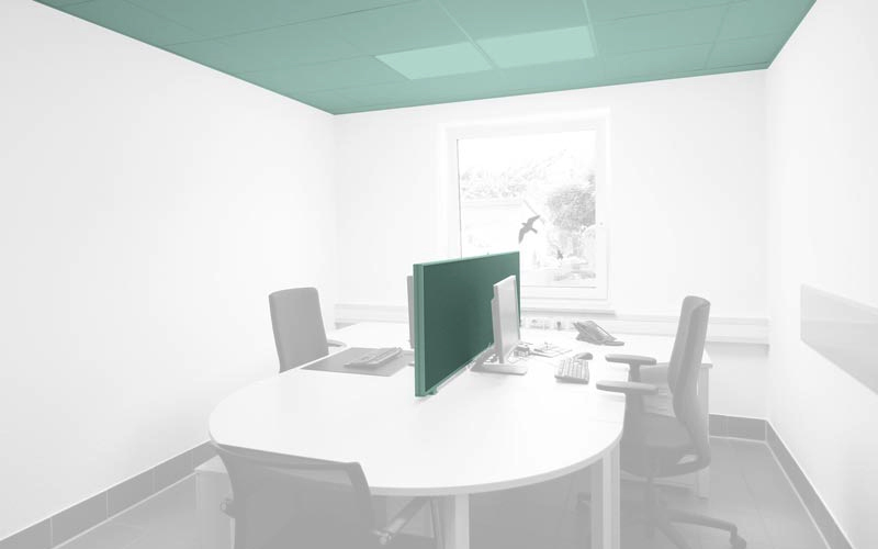 Office with green markings