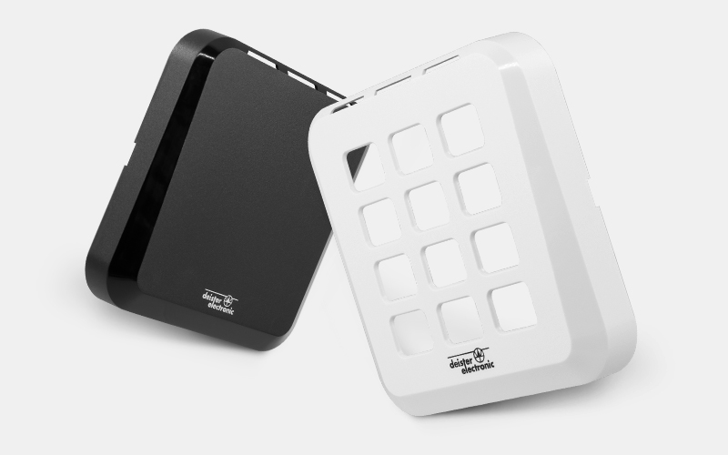 White and black access reader cover